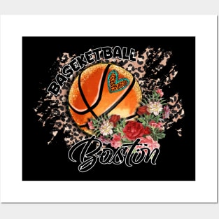 Aesthetic Pattern Boston Basketball Gifts Vintage Styles Posters and Art